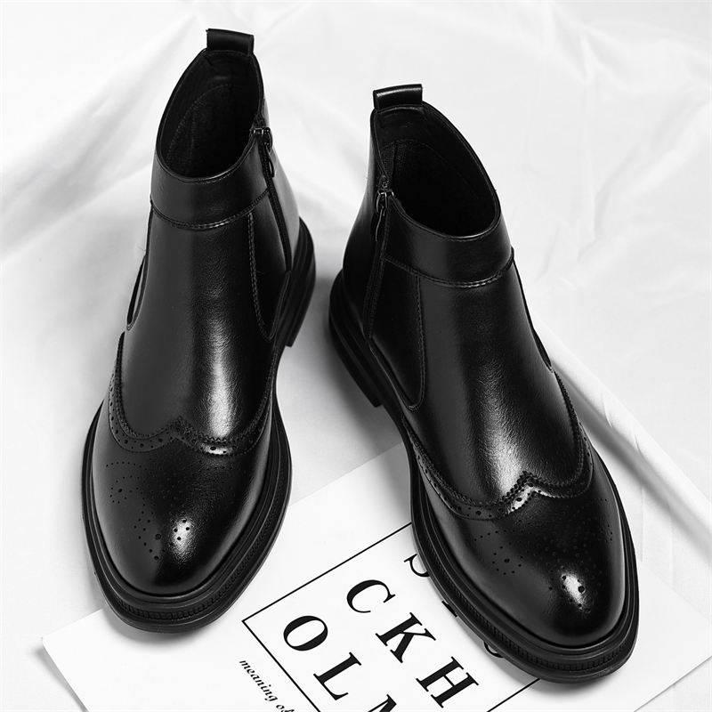 Men Formal Wear With Boots - 가을 겨울 두꺼운 밑창 남성 비즈니스