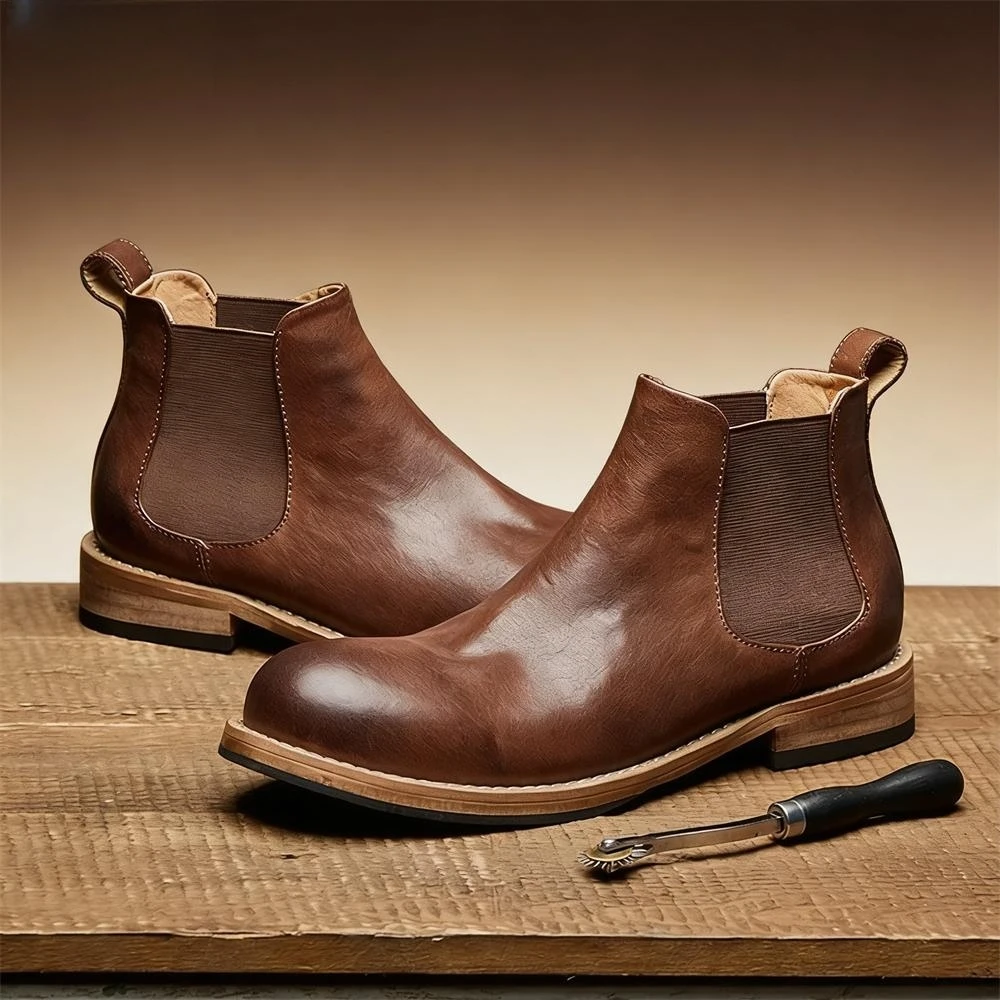 Formal Men Daily Wear Footwear - 남성용 엘라스틱 고어스 첼시 앵클 부츠,