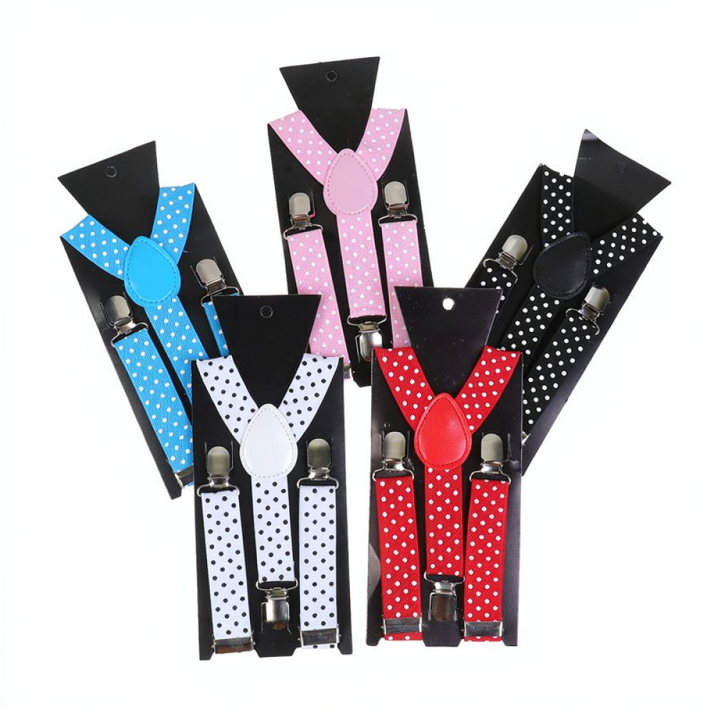 Men'S Formal Wear With Suspenders - 세련된 도트 무늬의 신축성 있는 멜빵,