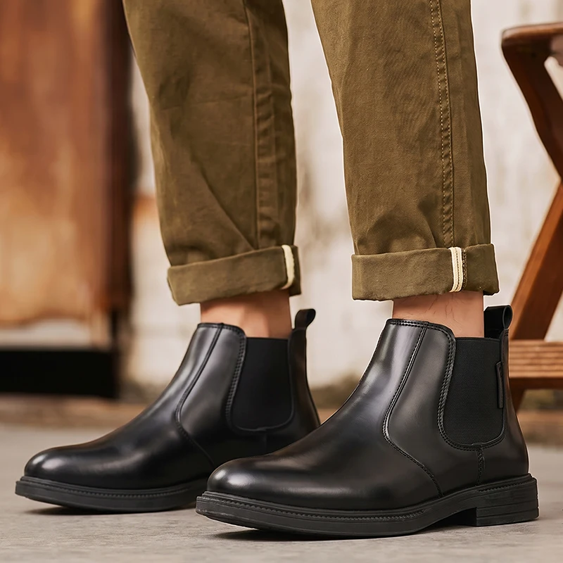 남성용 가죽 첼시 부츠, 슬립온 디자인, 편안한 밑창, - Men Formal Wear With Boots 리뷰 및 가격