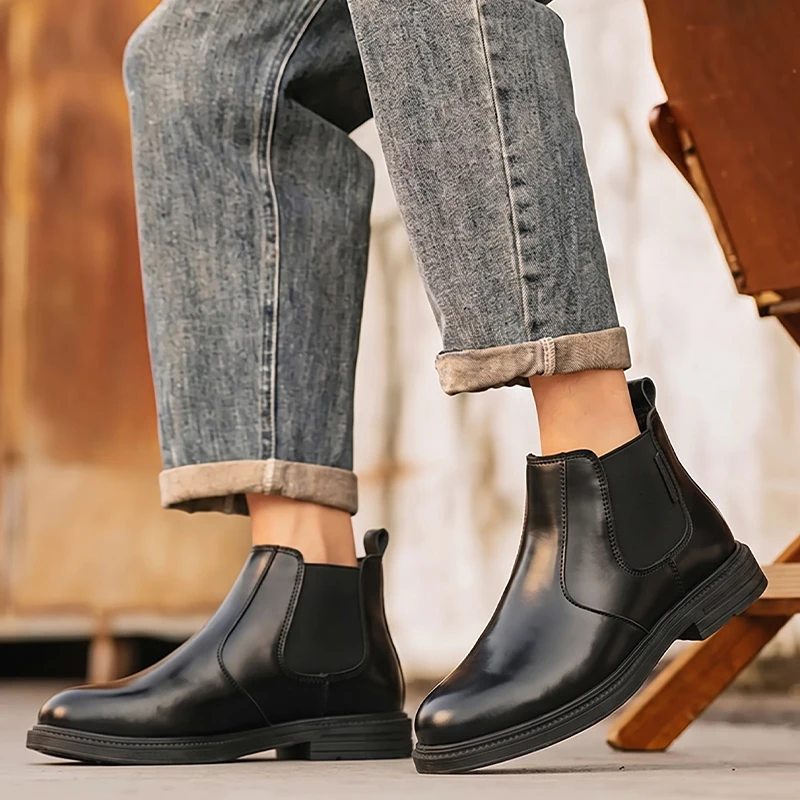 남성용 가죽 첼시 부츠, 슬립온 디자인, 편안한 밑창, - Men Formal Wear With Boots 리뷰 및 가격