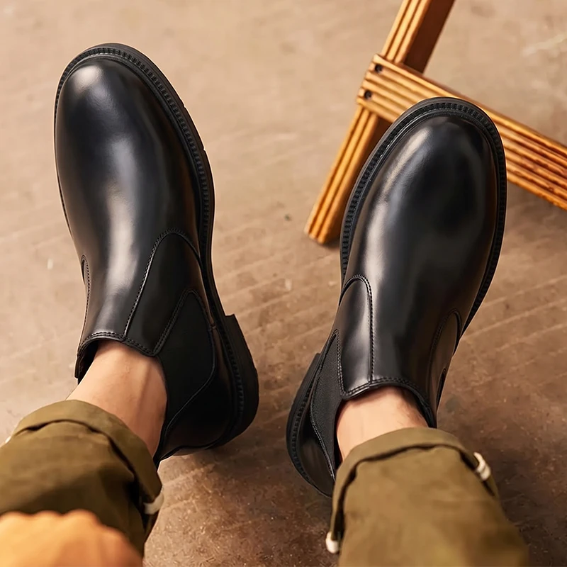 남성용 가죽 첼시 부츠, 슬립온 디자인, 편안한 밑창, - Men Formal Wear With Boots 리뷰 및 가격