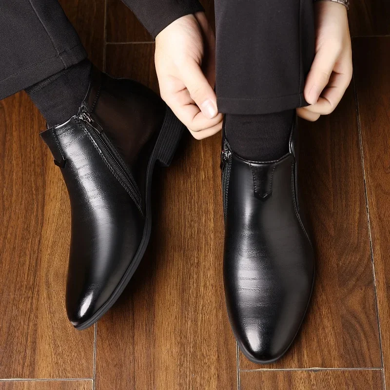 럭셔리 남성 부츠 패션 하이 탑 캐주얼 가죽 부츠 남성 - Men Formal Wear With Boots 리뷰 및 가격
