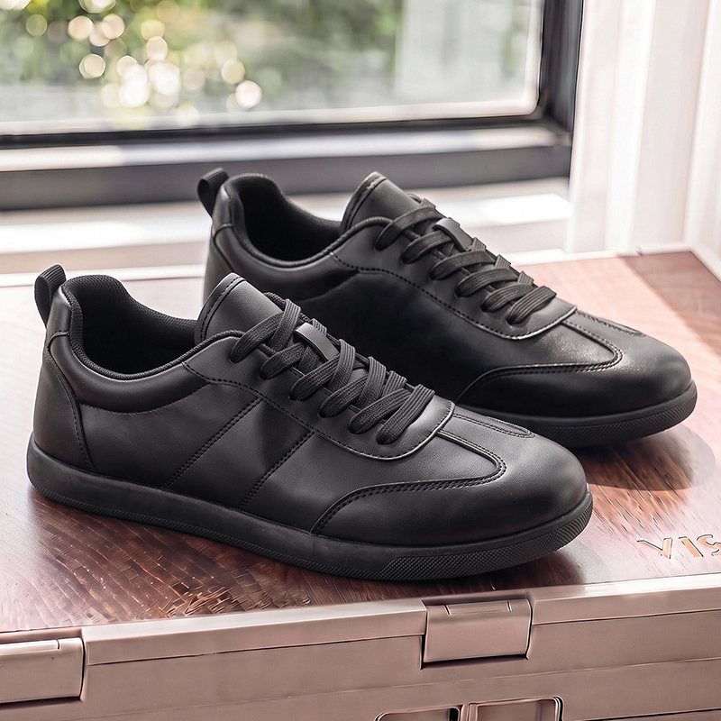 다용도로 활용 가능한 남성용 천연 가죽 신발, 검정색  - Men Formal Wear All Black 리뷰 및 가격