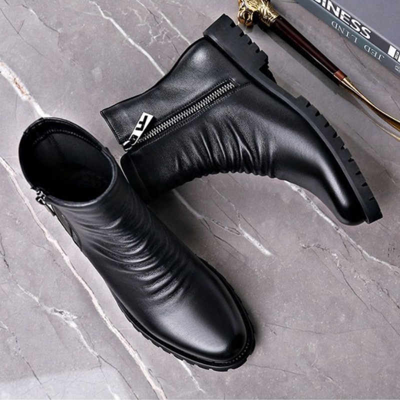 고품질 남성용 하이탑 부츠 천연 가죽 부츠 비즈니스 부 - Men Formal Wear With Boots 리뷰 및 가격