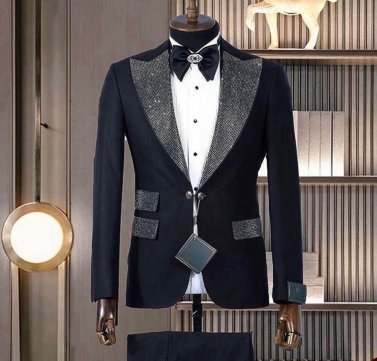 정장 남성 턱시도 비즈 장식 2피스 자켓 팬츠 웨딩 수 - Men Formal Wear Modern 리뷰 및 가격